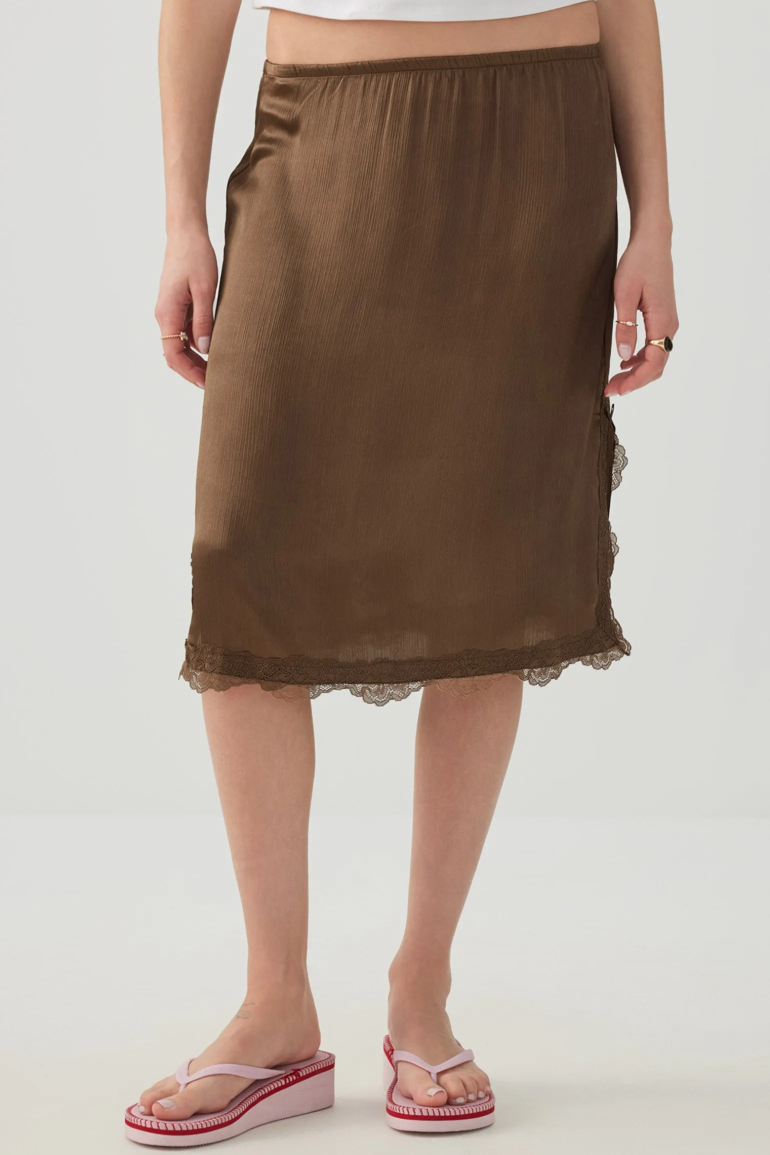 Satin Midi Skirt