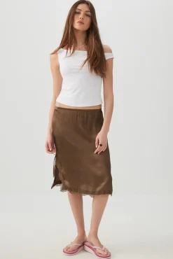 Satin Midi Skirt