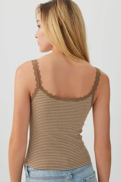 Scoop Neck Lace Trim Tank