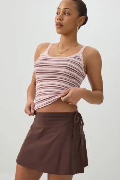 Scoop Neck Lace Trim Tank