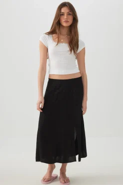 Scoop Neck T-Shirt with Lace Trim