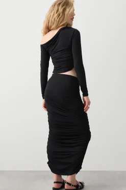 Sculpting Ruched Midi Skirt