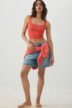 Seamless Ribbed Trapeze Tank Top