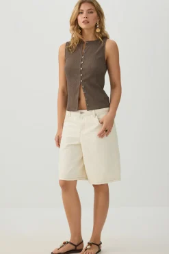 Seersucker Buttoned Vest