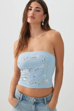 Sequin Beaded Tube Top