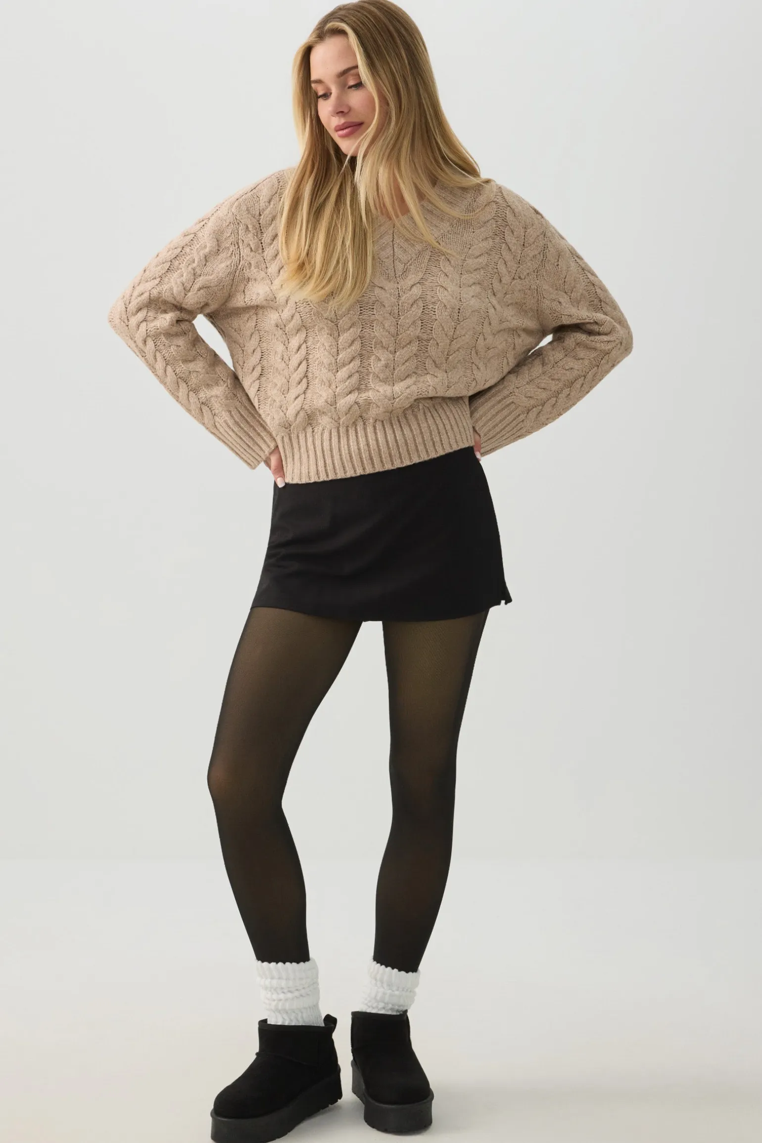 Sheer Effect Fleece Lined Leggings