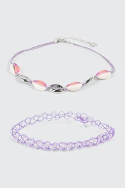 Shell Charm Choker Set