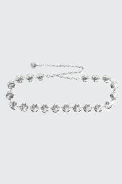 Shell Motif Chain Waist Belt