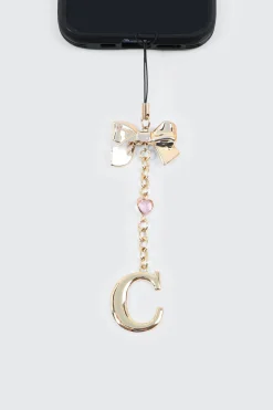 Shiny Letter C Phone Charm with Bow