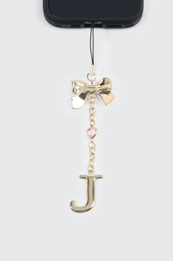 Shiny Letter J Phone Charm with Bow