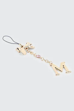 Shiny Letter M Phone Charm with Bow