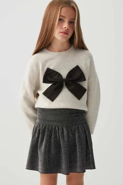 Shirred Waist Shiny Mini Skirt