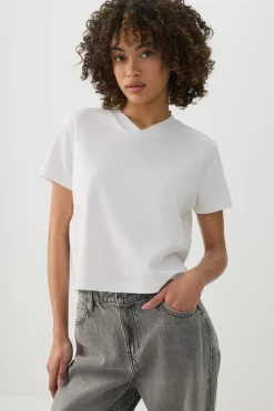 Short Length V-Neck Short Sleeve T-Shirt