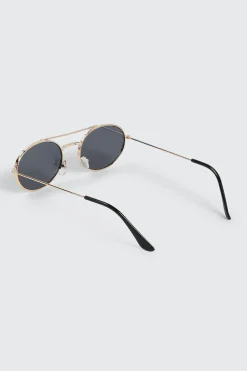 Slim Oval Metal Sunglasses