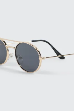 Slim Oval Metal Sunglasses