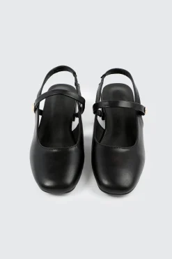 Slingback Shoes with Metal Ornament