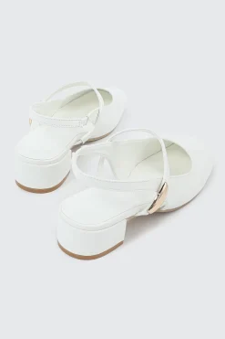 Slingback Shoes with Metal Ornament
