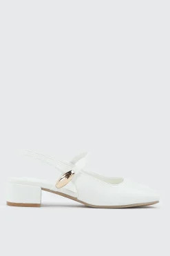 Slingback Shoes with Metal Ornament
