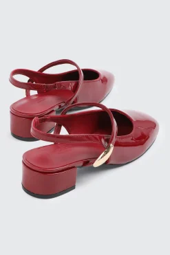 Slingback Shoes with Metal Ornament