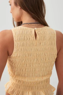 Smocked Crop Tank Top