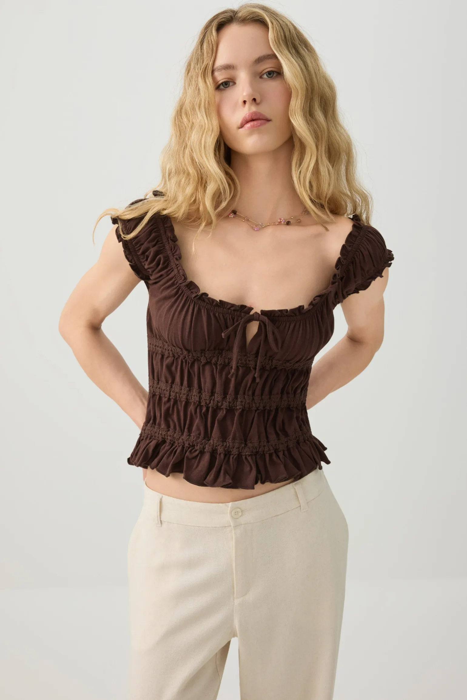 Smocked Crop Top
