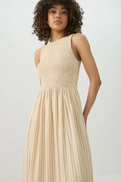 Smocked Halter Midi Dress