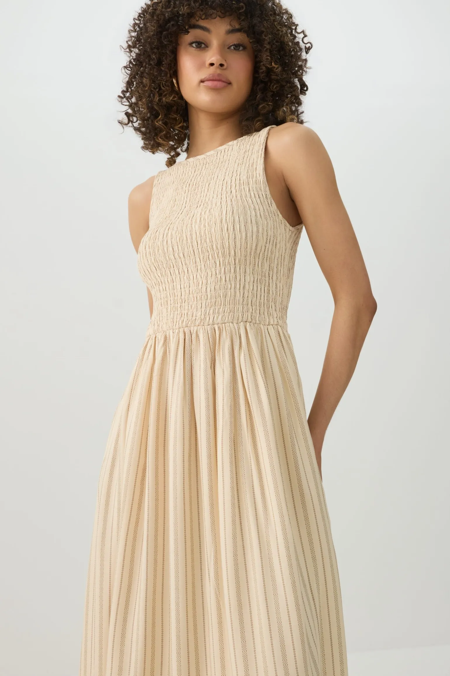 Smocked Halter Midi Dress