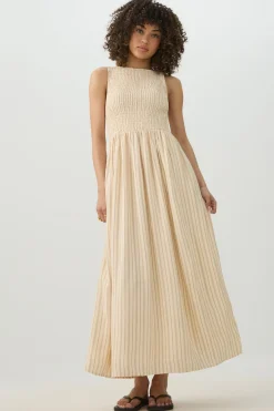 Smocked Halter Midi Dress