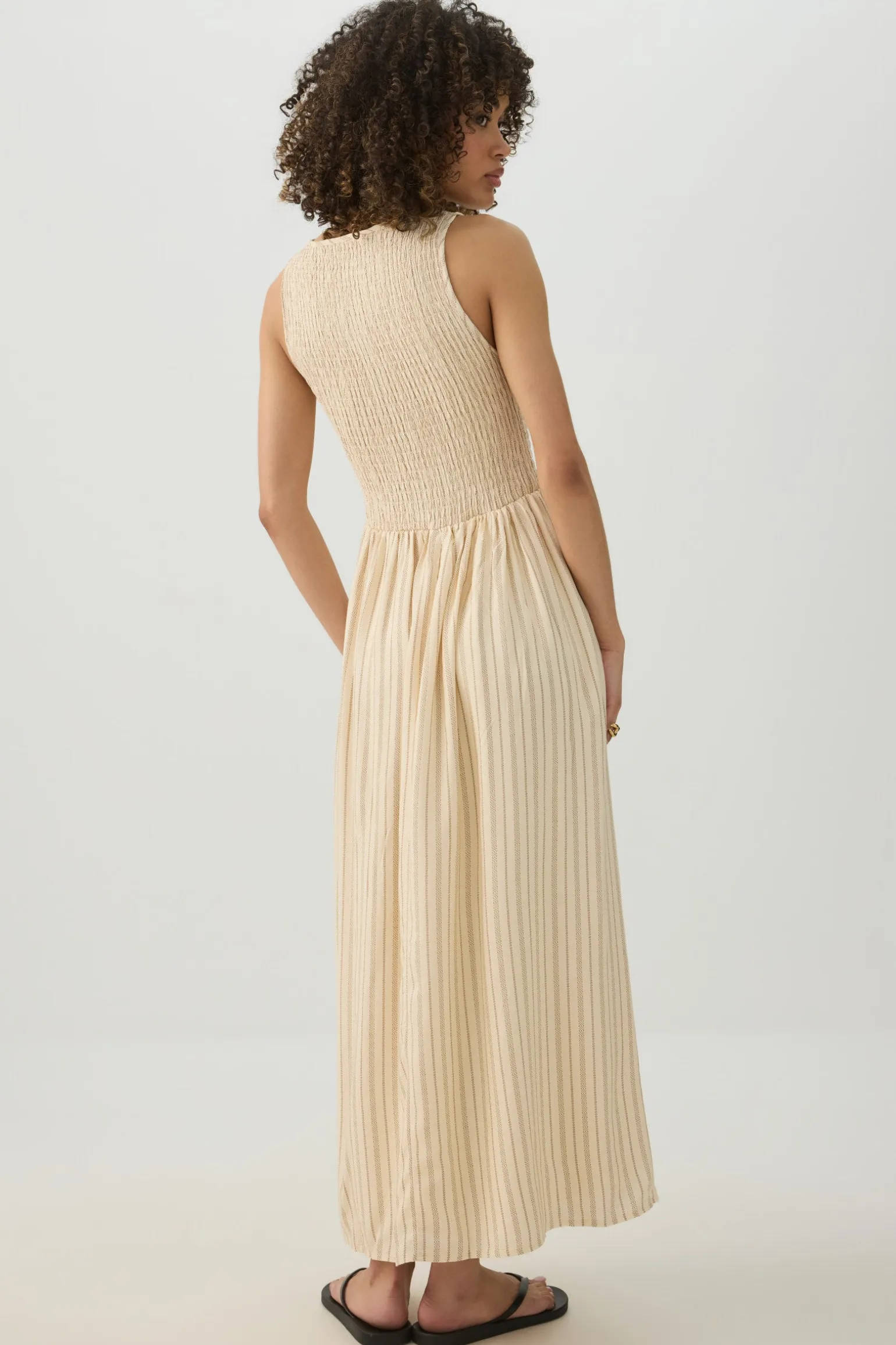 Smocked Halter Midi Dress
