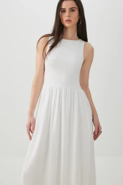 Smocked Halter Midi Dress