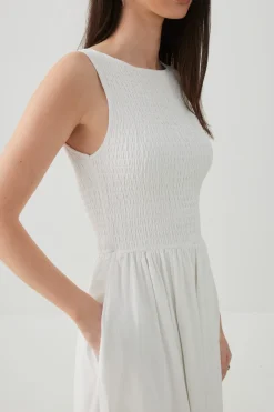 Smocked Halter Midi Dress