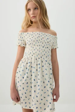 Smocked Off Shoulder Dress