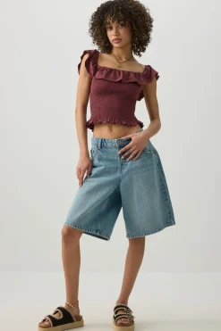 Smocked Off-Shoulder Top
