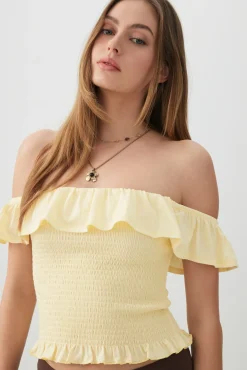 Smocked Off Shoulder Top