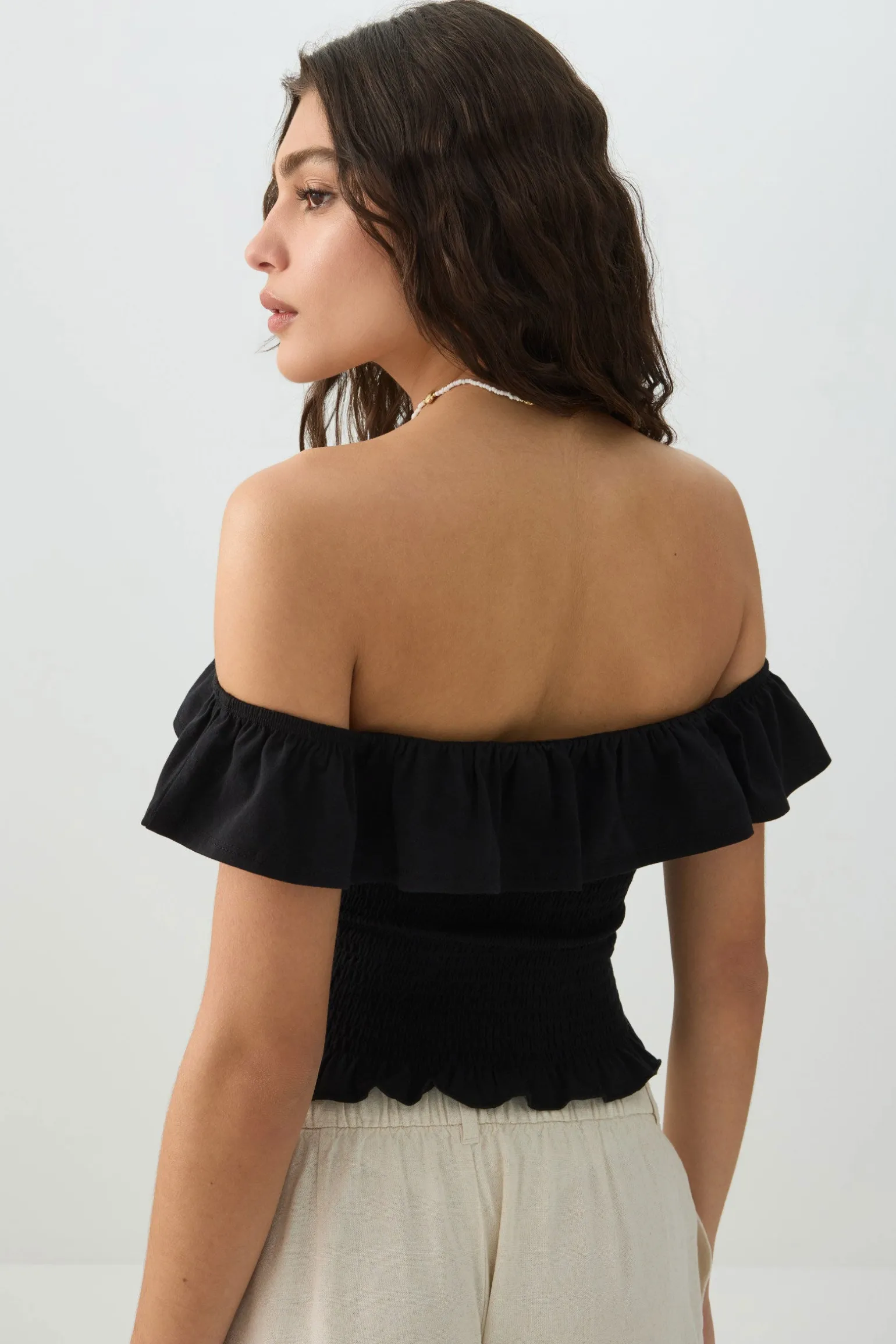 Smocked Off-Shoulder Top