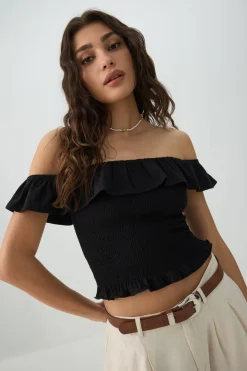 Smocked Off-Shoulder Top