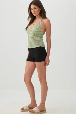 Smocked Ruffled Knit Shorts