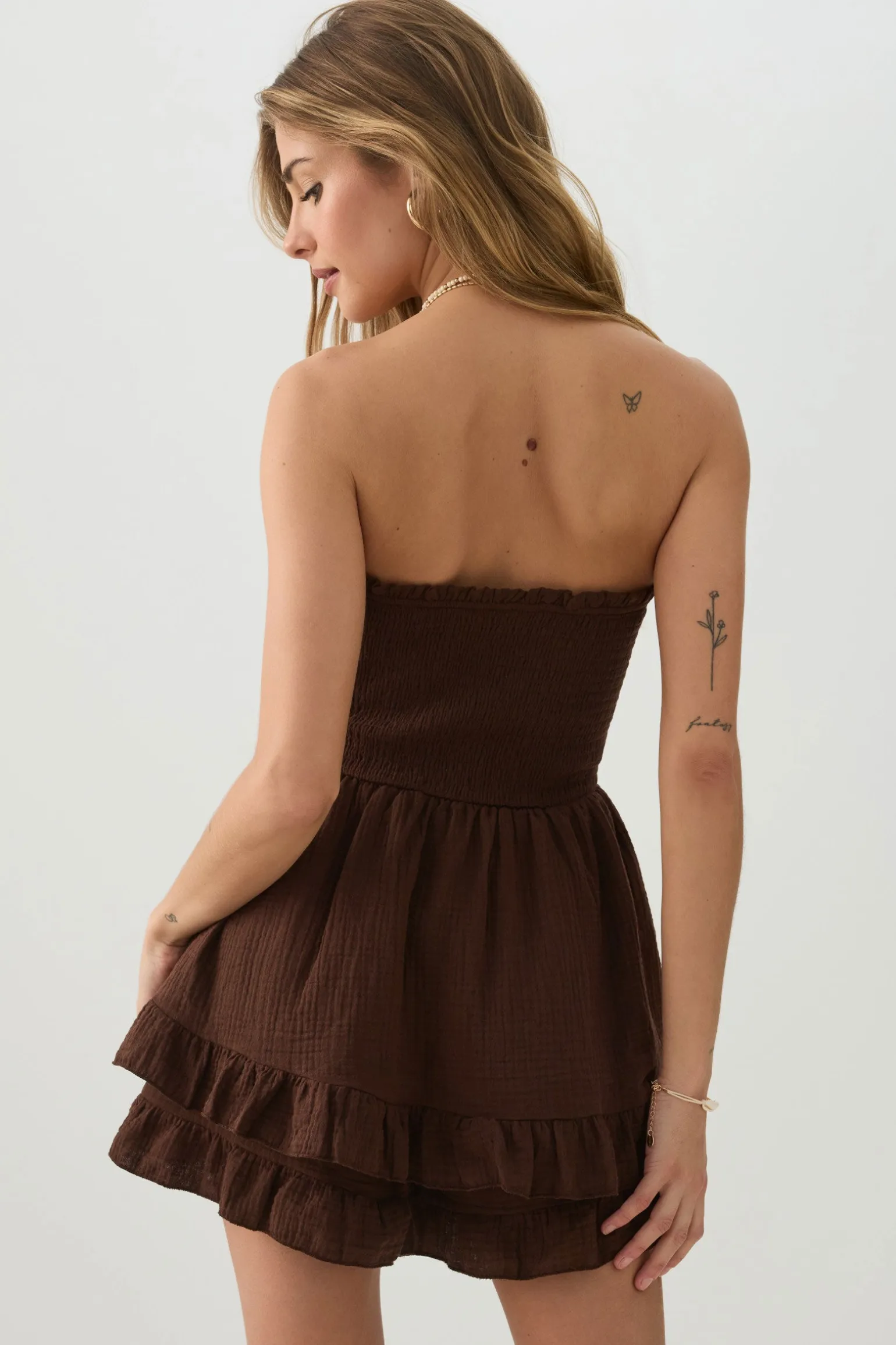 Smocked Strapless Romper