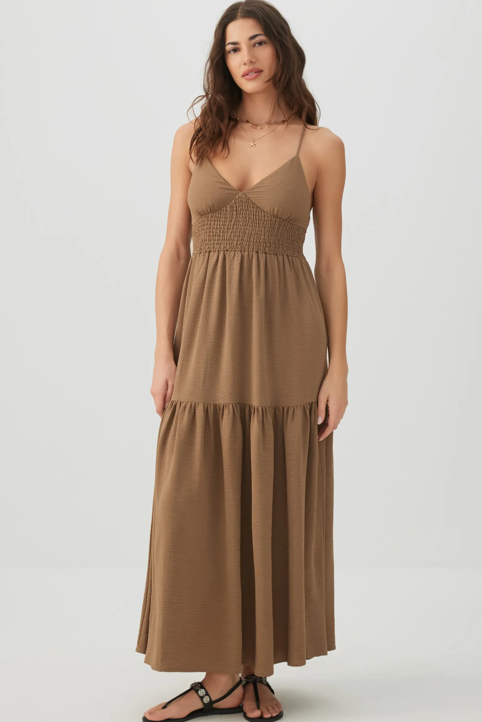 Smocked Tiered Maxi Dress