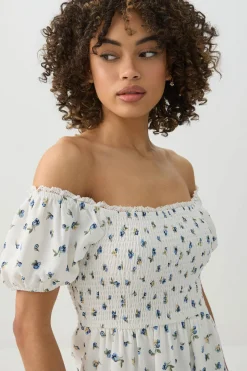 Smocked Tiered Midi Dress