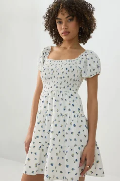 Smocked Tiered Midi Dress