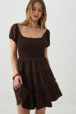 Smocked Tiered Midi Dress