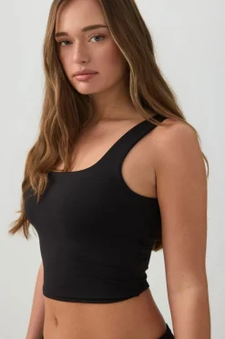 Soft Cropped Double Layer Tank Top