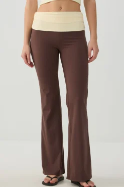 Soft Fold Over Waist Flare Leggings