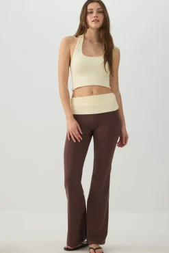 Soft Fold Over Waist Flare Leggings