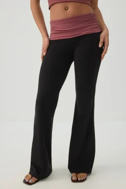 Soft Fold Over Waist Flare Leggings