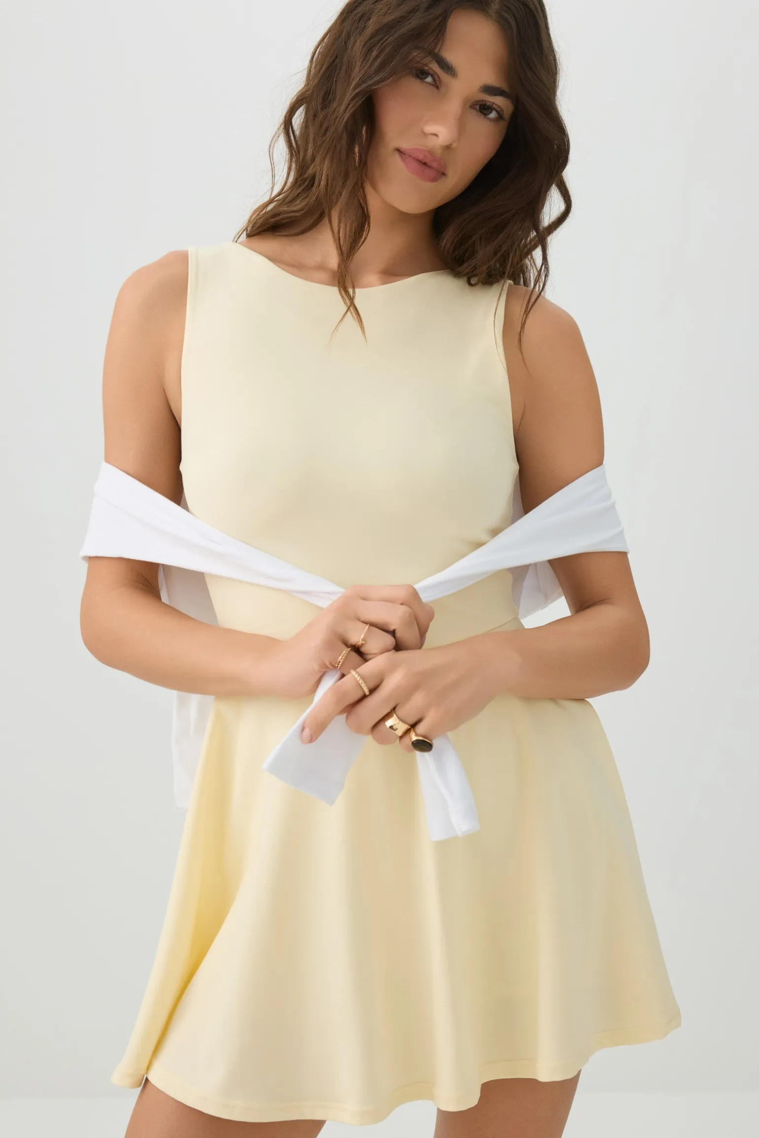 Soft High Neck Mini Dress