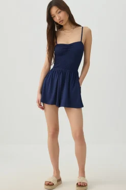 Solid Smocked Romper