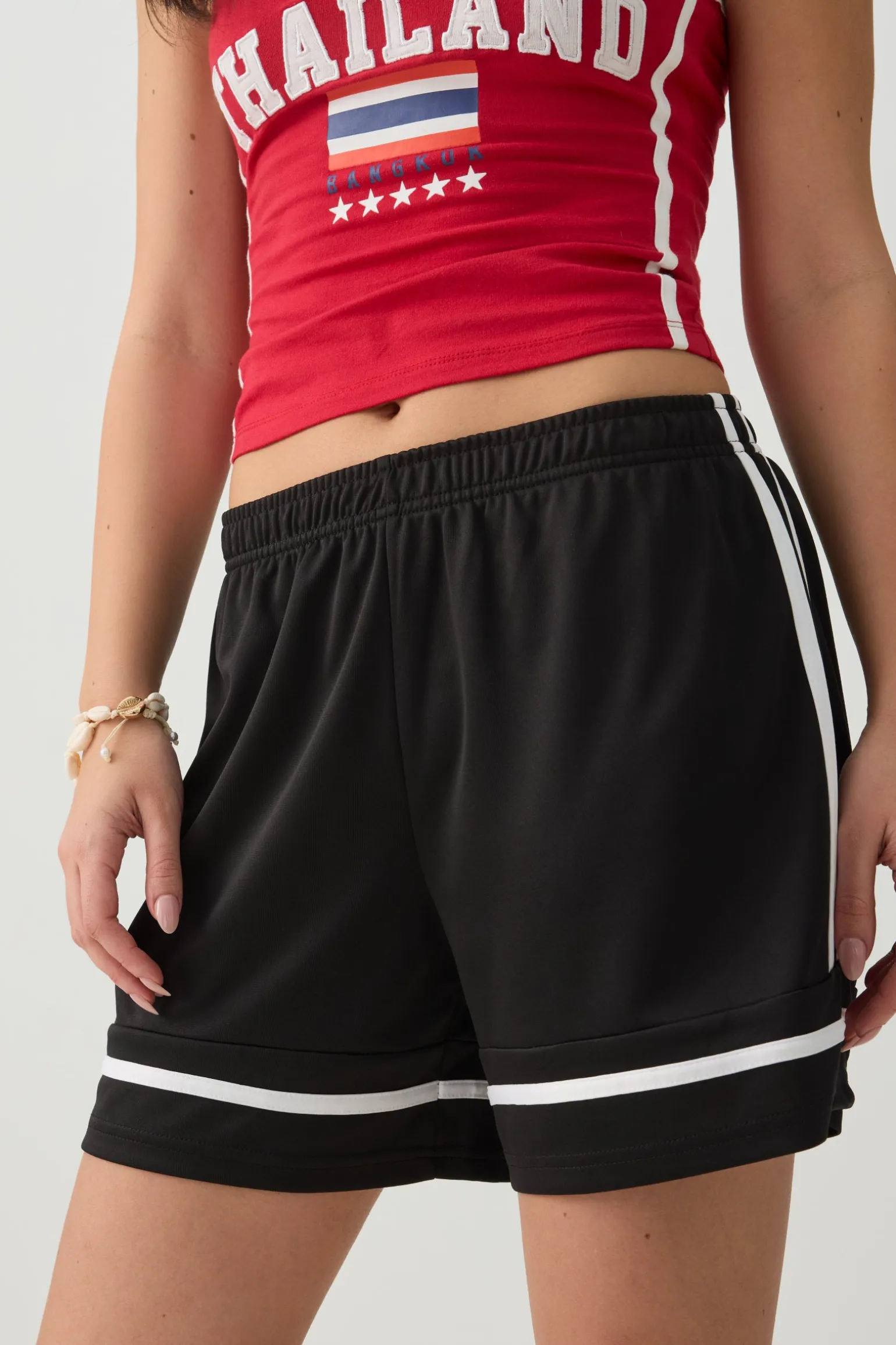 Sporty Shorts with Stripe Detail