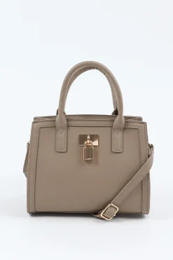Square Handbag with Padlock Detail